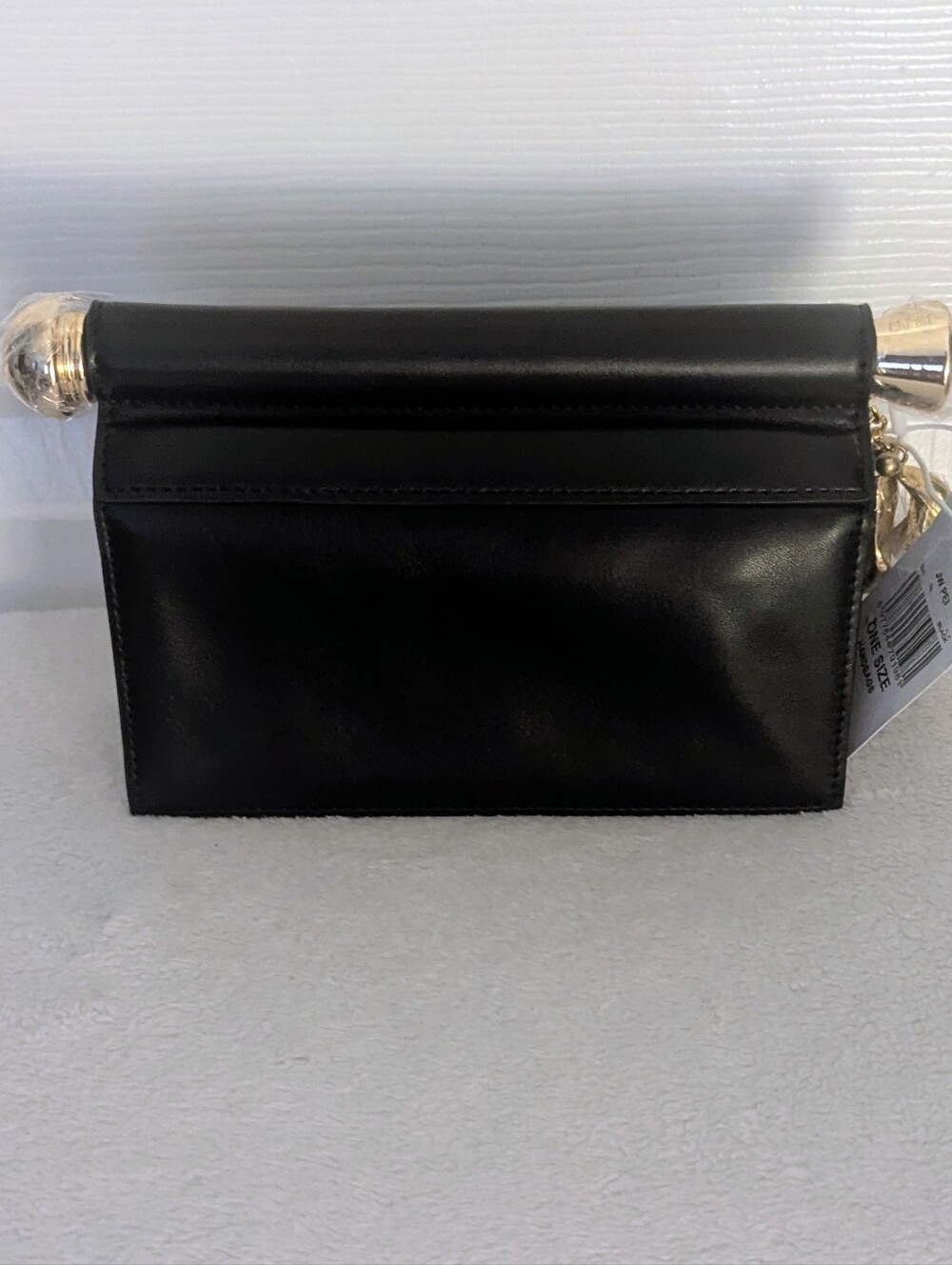 JW PEI Holly Black Vegan Leather Clutch Metal Pendant NWT - Picture 2 of 7